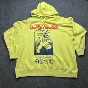 Super Mario Nintendo Gamer Retro Neon Yellow Pullover Hoodie
